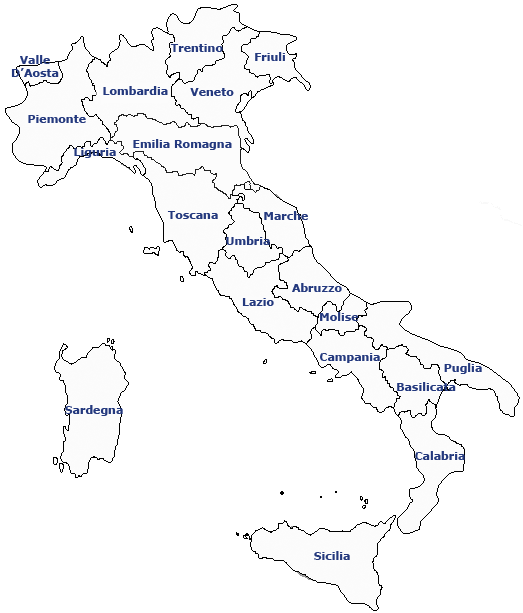 Mappa regionale dell'Italia
